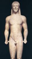 Statue of Youth: Kouros dating from 530-520 BCE