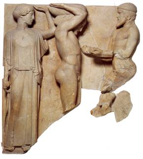 Herakles Receiving the Golden Apples of the Hesperides, c. 460 BCE